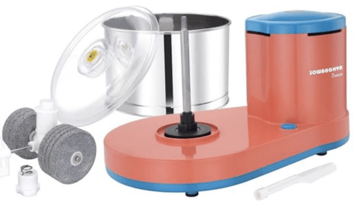 Sowbaghya Sara 2Ltr Table Top Wet Grinder with Coconut Scrapper & Atta Kneader (Orange) | Heavy Duty Motor | Ideal for Your Kitchen | 2Ltr Wet Grinder for All Kinds of Batter for South Indian Dishes - Image 3